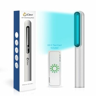 iClever UV-C sanitizing wand with test card.