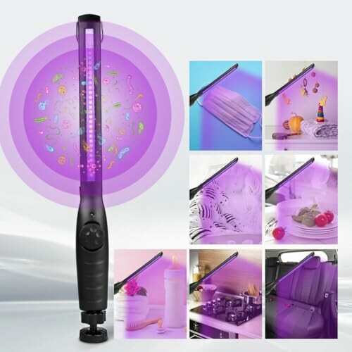 UV light sanitizer wand with various applications.